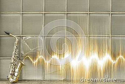 Jazz Saxophone Sound Wave Stock Photo