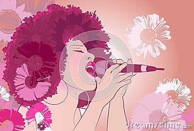 Jazz singer Vector Illustration