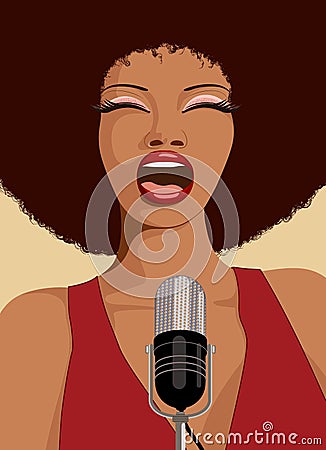 Jazz singer Vector Illustration