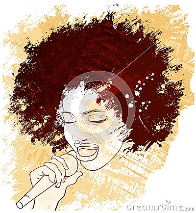 Jazz singer Vector Illustration