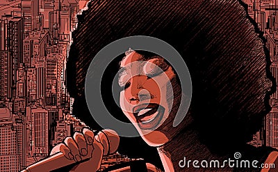 Jazz singer Vector Illustration