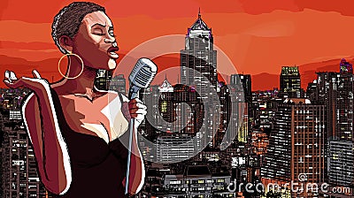 Jazz singer Vector Illustration