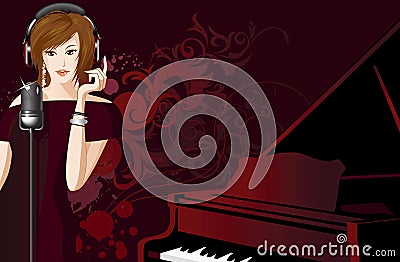 Jazz Singer Vector Illustration