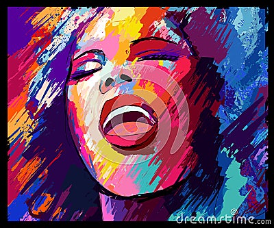 Jazz singer on a grunge background Vector Illustration