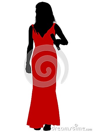 Jazz singer women Vector Illustration