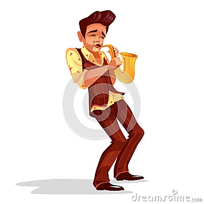 Jazz man with saxophone vector illustration Vector Illustration