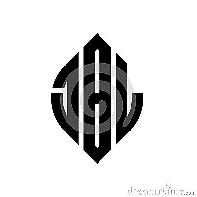 JBL circle letter logo design with circle and ellipse shape. JBL ellipse letters with typographic style. The three initials form a Vector Illustration