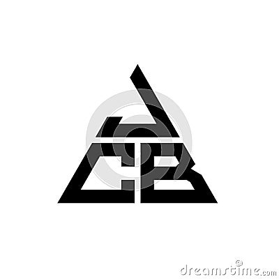 JCB triangle letter logo design with triangle shape. JCB triangle logo design monogram. JCB triangle vector logo template with red Vector Illustration