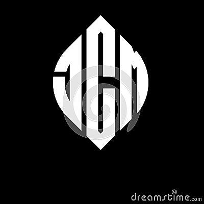 JCM circle letter logo design with circle and ellipse shape. JCM ellipse letters with typographic style. The three initials form a Vector Illustration