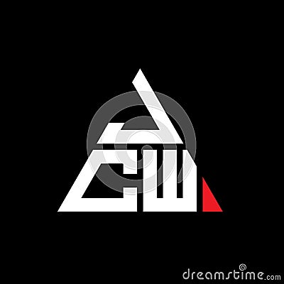 JCW triangle letter logo design with triangle shape. JCW triangle logo design monogram. JCW triangle vector logo template with red Vector Illustration