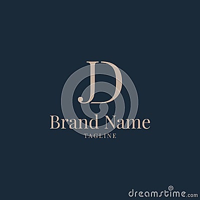 JD logo elegance golden navy luxury Stock Photo