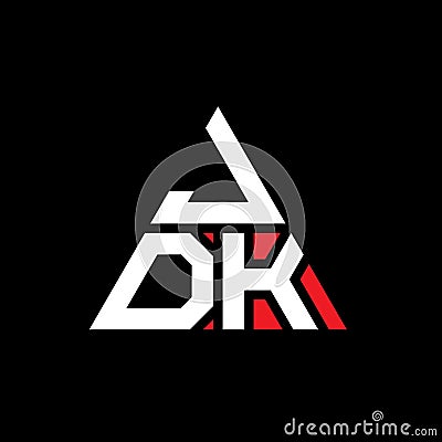 JDK triangle letter logo design with triangle shape. JDK triangle logo design monogram. JDK triangle vector logo template with red Vector Illustration