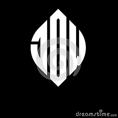 JDW circle letter logo design with circle and ellipse shape. JDW ellipse letters with typographic style. The three initials form a Vector Illustration