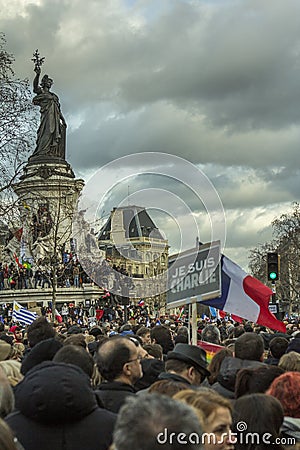 Je suis Charlie Parade Paris France Editorial Stock Photo