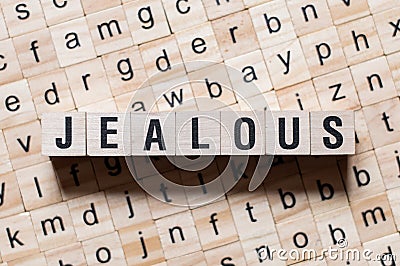 Jealous word concept Stock Photo