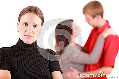 Jealousy girl Stock Photo