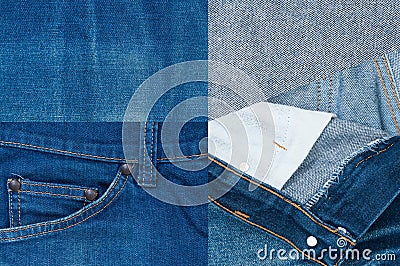 Jean background ,Blue denim jeans texture,Textured striped jeans denim linen fabric Stock Photo