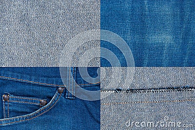 Jean background ,Blue denim jeans texture,Textured striped jeans denim linen fabric Stock Photo