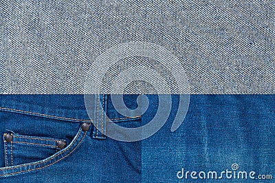 Jean background ,Blue denim jeans texture,Textured striped jeans denim linen fabric Stock Photo