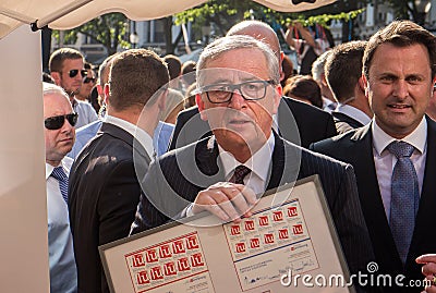 Jean-Claude Juncker and Xavier Bettel Editorial Stock Photo