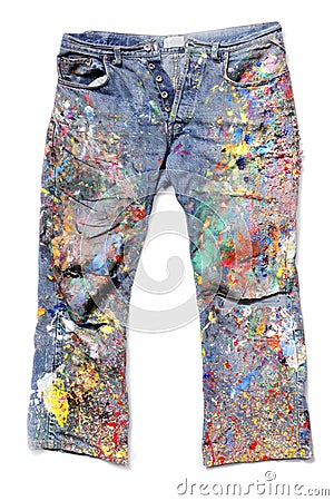 Jeans of an Artist Stock Photo