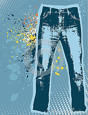 Jeans background.Vector gunge denim Vector Illustration