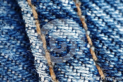 Jeans fabric macro texture, denim background Stock Photo