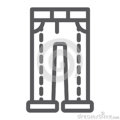 Jeans line icon, clothing and denim, trousers sign, vector graphics, a linear pattern on a white background. Vector Illustration