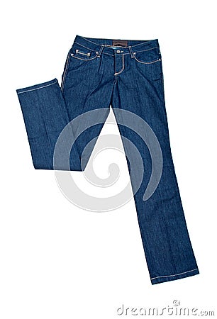 Jeans pants isolated on white Stock Photo