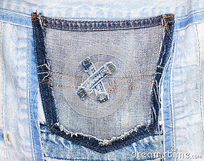 Jeans Pocket. Stock Photo