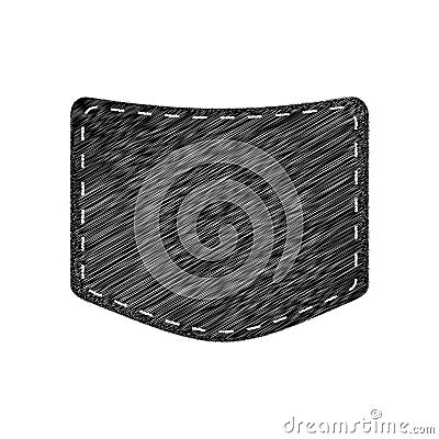 Jeans Pocket - Vector Scribble Icon Stock Photo