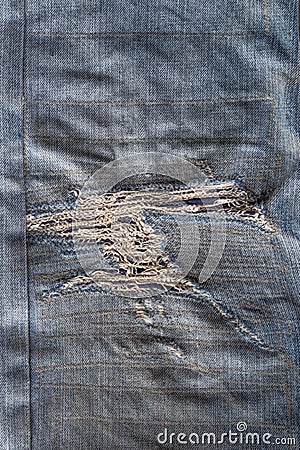 Jeans repairs are artistic. Stock Photo