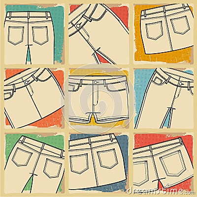 Jeans set color illustration Cartoon Illustration