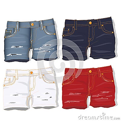 Jeans shorts. Vector. Vector Illustration