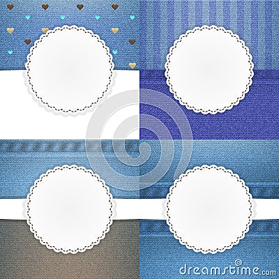 Jeans vector template card set Vector Illustration