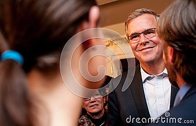 Jeb Bush meets voters in Dover, New Hampshire, USA Editorial Stock Photo