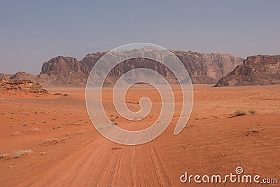 Jebel Rum mountain. Wadi Rum desert, Jordan Stock Photo