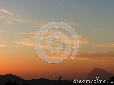 Sunset in the Jebel Shams mountain, Oman Stock Photo