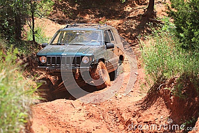 Jeep action at Oklahoma Off Road Park Editorial Stock Photo