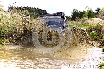 Jeep Cherokee mudding off road Editorial Stock Photo