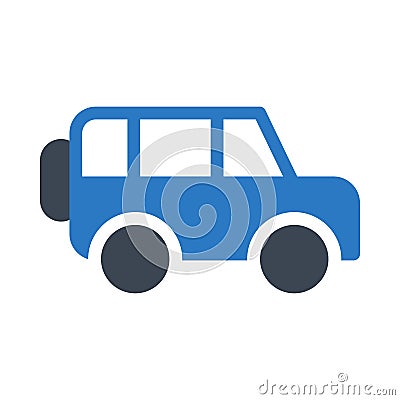 Jeep vector glyph color icon Vector Illustration