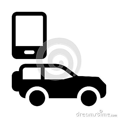 Jeep mobile glyph flat icon Stock Photo