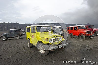 Jeep at Mount Bromo Editorial Stock Photo