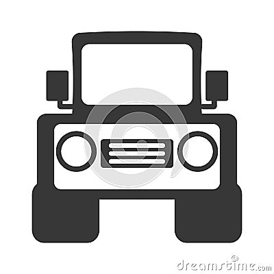 Jeep vehicle transport isolated icon Vector Illustration