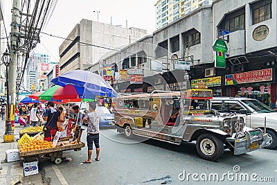 Jeepney bus in manila chinatown in philippines Editorial Stock Photo