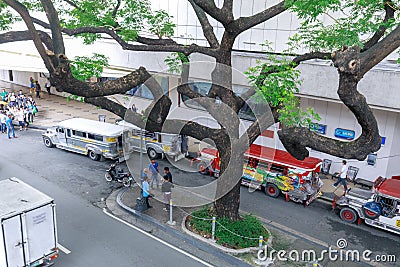 Jeepney, Philippines public transportation near Greenbelt shopping mall in Metro Manila Editorial Stock Photo
