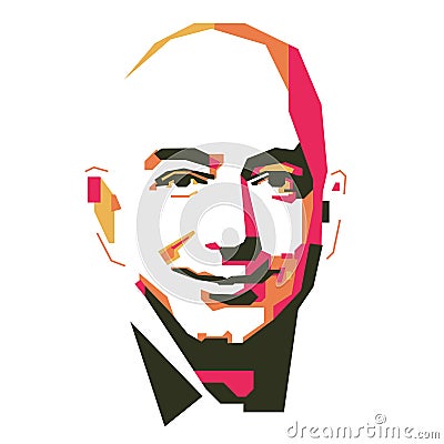 Jeff Bezos simple colour vector Vector Illustration