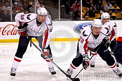 Jeff Schultz and Alexander Semin (Capitals NHL) Editorial Stock Photo