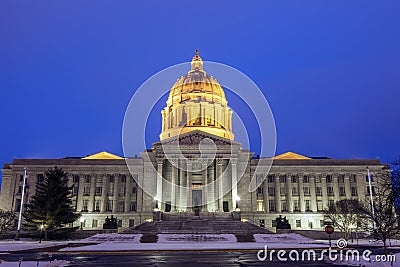 Jefferson City, Missouri - entrance to State Capitol Building Stock Photo