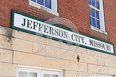 Jefferson City, Missouri Sign Editorial Stock Photo